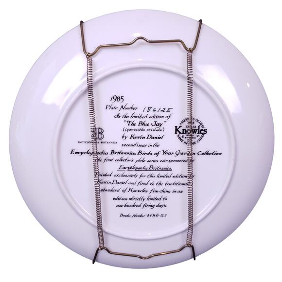 Vintage 1985 Edwin Knowles “The Blue Jay” Porcelain Collector Plate 16856E - Picture 2 of 2